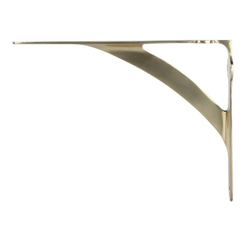A29 Set of 2 Shelf Brackets for 6", 8", 10" Shelves - Polished Brass Finish - 7.88" X 5.88" Heavy Duty Brass L Brackets for Wall Shelves Hardware Included, - Image 3